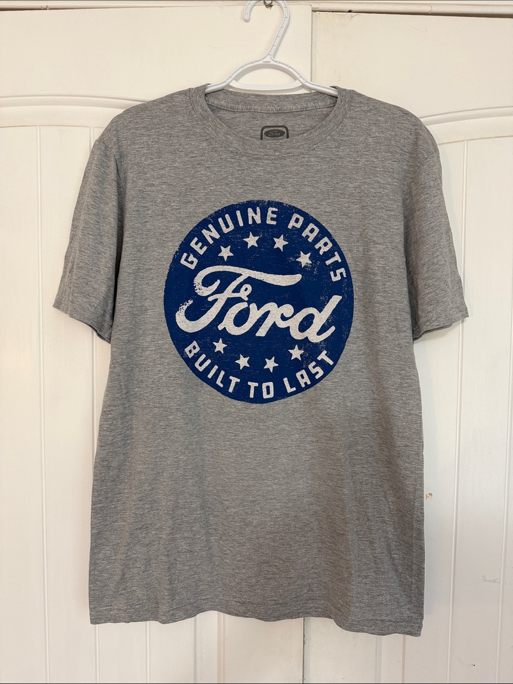 Ford Gray Short Sleeve Tee with Blue Genuine Parts Crest